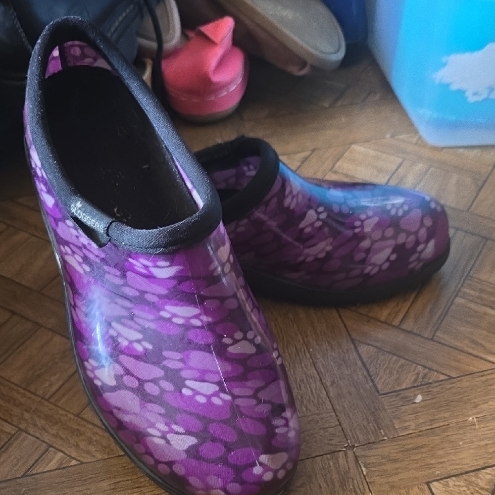Sloggers Purple Winter Rain Boots Waterproof Slip-On Design